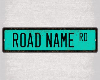 Letrero de carretera personalizado, placa metálica personalizada para la calle, ideal para el hogar, la casa de campo o el negocio.