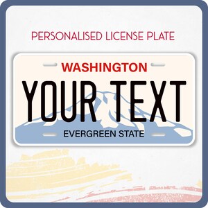 Plaque d'immatriculation WASHINGTON personnalisée pour voitures, camions, motos et cycles, étiquettes personnalisées, WASHINGTON, autocollant en vinyle Evergreen State