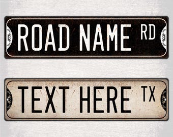 Letrero de calle de aluminio personalizado, placa de carretera de metal personalizada con su texto para decoración exterior.