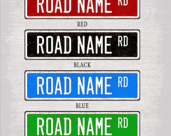Letrero de calle personalizado, placa metálica personalizada con tu texto para la decoración del hogar o negocio.