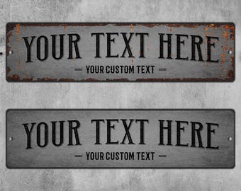 Personalized Metal Sign, Custom Text Wall Plaque for Home, Cottage Decor or Quote Display