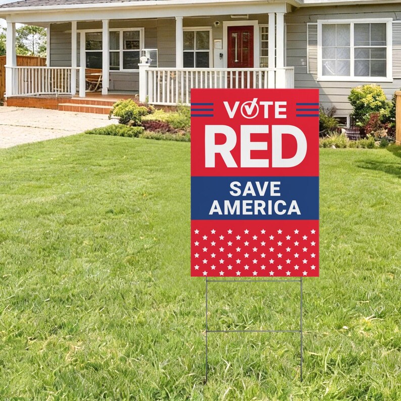Vote Red Save America Double-sided Yard Sign, Republican Political Sign ...