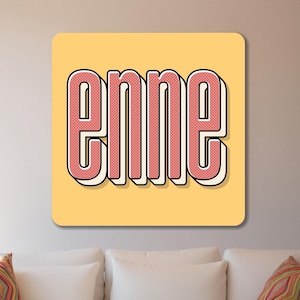 Bold Custom Name Sign – Retro Punk Pop Art Aluminum Wall Decor, Living Room Plaque