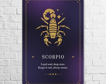 Scorpio Zodiac Aluminum Sign – Bold Horoscope Wall Art for Astrology Home or Office Decor