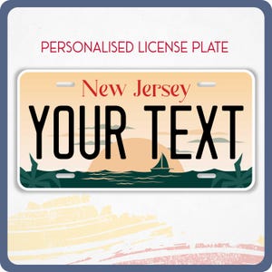 Plaque d'immatriculation personnalisée New JERSEY pour voitures, camions, motos et vélos, étiquettes personnalisées, New JERSEY, autocollant en vinyle Garden State