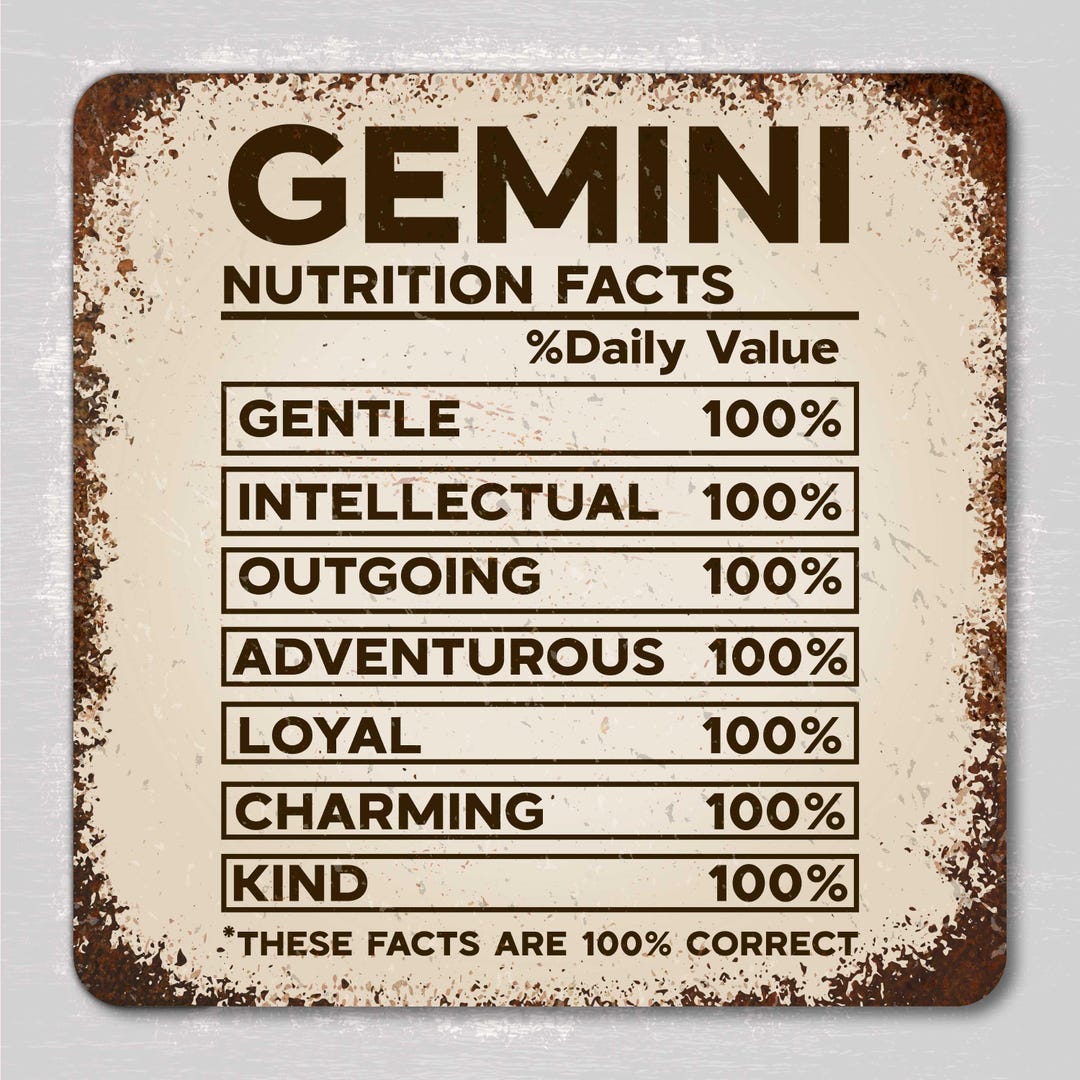 Funny Gemini Zodiac Sign – Horoscope Aluminum Wall Art With Gentle