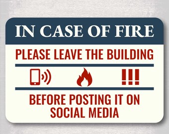 In Case of Fire Aluminum Sign – Funny Vintage Plaque for Office, Home, Safety Decor