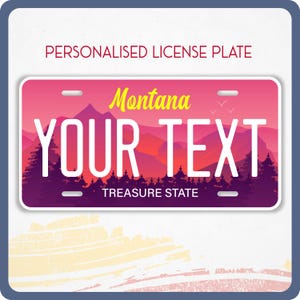 Personalized MONTANA License Plate for Cars, Trucks, Motorcycles, and Bicycles, Personalized Tags, MONTANA, Treasure State Vinyl Car Sticker