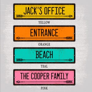 Personalised Gifts Metal Sign, Rustic Metal Street Sign, Custom Direction Sign, Different Colors Choices Beach Sign, Create Your Metal Sign