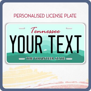 Plaque d'immatriculation personnalisée TENNESSEE pour voitures, camions, motos et vélos, étiquette personnalisée, TENNESSEE, autocollant en vinyle bénévole État