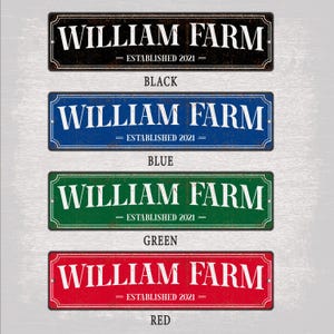 Personalized Farm Aluminum Sign, Custom Metal Ranch Plaque for Outdoor or Farmhouse Gate Decor