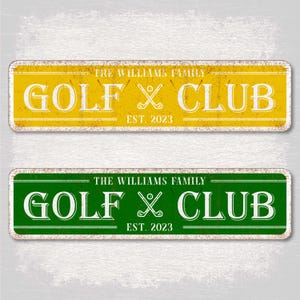 Personalized Family Golf Club Sign, Custom Golf Club Wall Art, Modern Farmhouse Golfing Wall Decor Rustic Golf Club Lounge, Established Date
