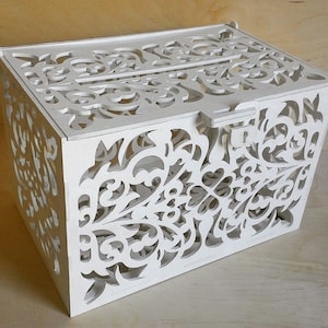 Caixa de cartão de presente de casamento cortada a laser Arquivo a laser Corte CNC svg dxf pdf eps cdr arquivos adesivo de parede gravura decalque modelo de silhueta