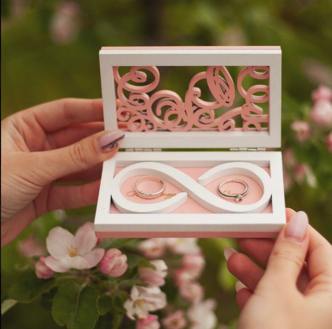 Laser Cut Wedding Ring Box Digital Vector Glowforge Laser Cnc Cut Svg ...