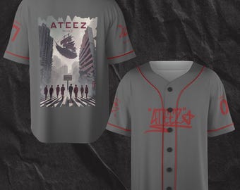 ATEEZ SANベースボールTシャツ KPOP 2024 Ateez World Tour TOWARDS THE LIGHT Baseball T