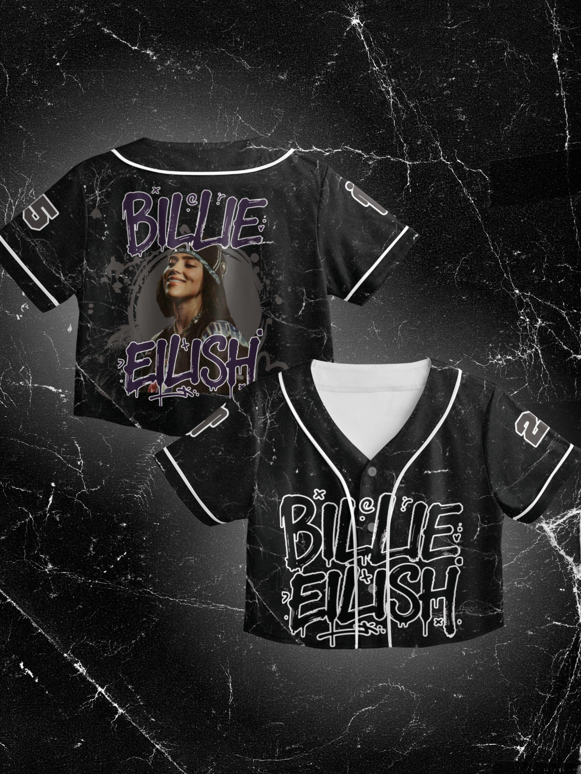 ま*ー様 ビリー・アイリッシュ BE Custom Jersey Game Te トップス Billie Eilish BE Custom Jersey Game Tee Billie