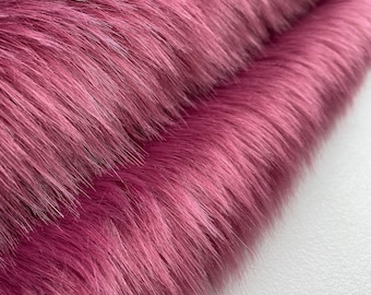 DUSKY ROSE - 2022 Range- Premium Heavy Pile Faux Fur Material - Free Post  - Various Sizes Available