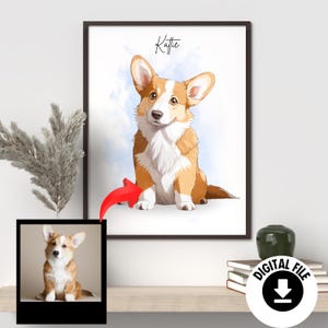 Custom Cartoon Pet Portrait - Personalized Digital Pet Illustration - Cute Pet Drawing from Photo - Custom Pet Artwork Gift