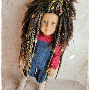 Custom Wig For American G Doll 18 inch doll - on non stretch felt cap
