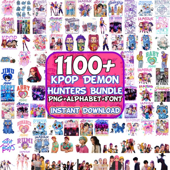 1000+ Kpop Demon Hunter PNG SVG, Huntrix fans Png Design, Saja Boys Girls Bands, Kpop Group Shirt Design, Girl Dinner Png, Digital Download