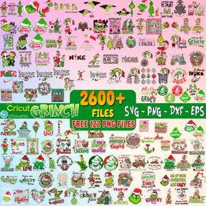 2600+ The Grinch Files | 122 Free PNG Clipart, Grinch Christmas Svg Files, Cricut & Silhouette File | 650+ Unique Design | Instant Download