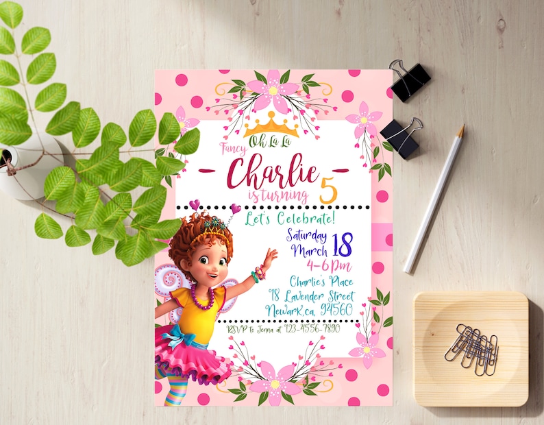 Editable Fancy Nancy Birthday Invitation, Fancy Nancy Invite, Printable ...