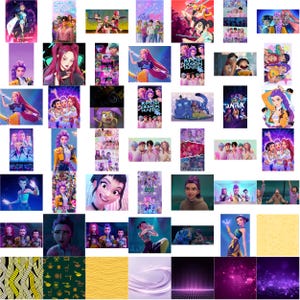 Puede incluir: Un collage de arte digital e im&aacute;genes promocionales, con varios personajes y grupos animados. Las im&aacute;genes muestran una variedad de estilos, incluyendo arte inspirado en el anime, fotos de grupo y retratos de personajes, con un enfoque en colores vibrantes y poses din&aacute;micas.