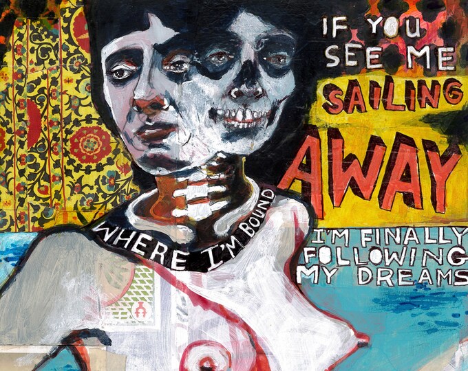 Much More, Original Mixed Media Figure Drawing on Paper by Juliana