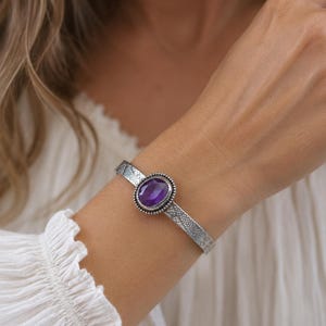 Handcrafted Sterling Silver Amethyst Bracelet