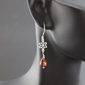 Handcrafted Sterling Silver Garnet Earrings