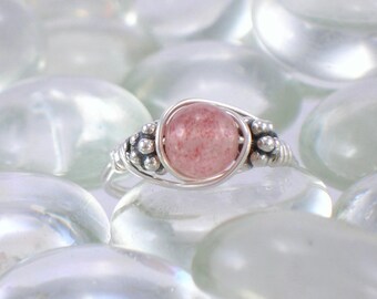 Muscovite Sterling Silver Bali Bead Ring - Any Size