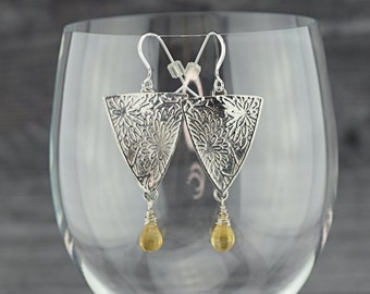 Handcrafted Sterling Silver Citrine Earrings