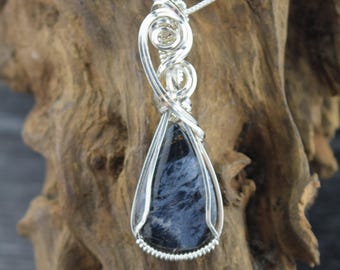 Sterling Silver Wire Wrapped Pietersite Pendant