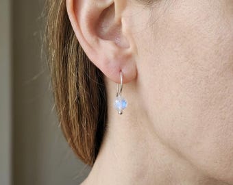 Handcrafted Sterling Silver Rainbow Moonstone Earrings