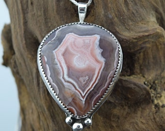 Sterling Silver Sierra Madre or Purple Passion Agate Pendant or Necklace