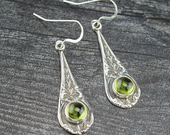 Handcrafted Fine Silver Peridot Earrings