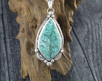 Sterling Silver Sonora Chrysocolla Pendant or Necklace