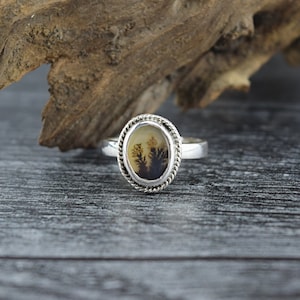 Handcrafted Indonesian Dendritic Agate Sterling Silver Ring