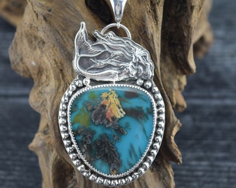 Handcrafted Sterling Silver Mermaid Queen Pendant or Necklace