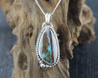 Sterling Silver Koroit Boulder Opal Pendant or Necklace