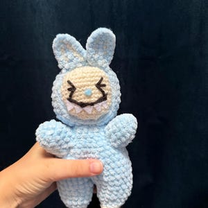 Blue Labubu Crochet Toy
