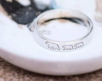 Mama Bear Ring - Custom Mom Ring - Gift for Her, Grandma, Friend