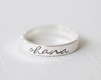 Ohana Ring - Sterling Ring - Family Ring - Gift for Her, Mom, Friend, Woman