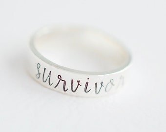 Survivor Ring - Sterling Ring - Stacking Ring - Gift for Woman