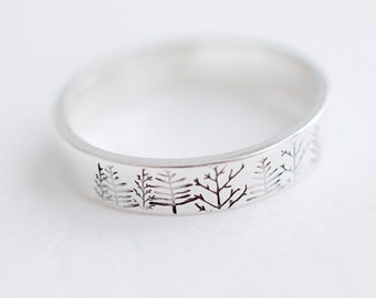 Forest Ring - Custom Sterling Ring - Tree Ring - Gift for her, woman, friend