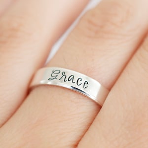Stackable Name Ring - Sterling Silver Ring - Personalized Name Ring