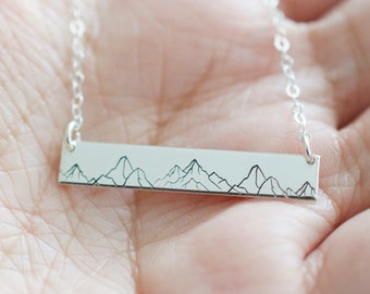 Mountain Bar Necklace - Sterling, 14kt Gold Fill, Rose Gold