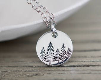 Forest Necklace - Evergreen Necklace - Small Tree Charm Pendant