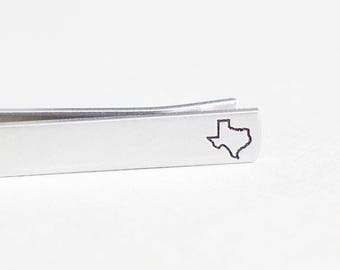 Texas Tie Clip - Personalized State Tie Clip - Gift for Him, Men, Groom, Anniversary