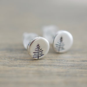 Tree Earrings - Custom Sterling Evergreen Earrings - Nature Jewelry